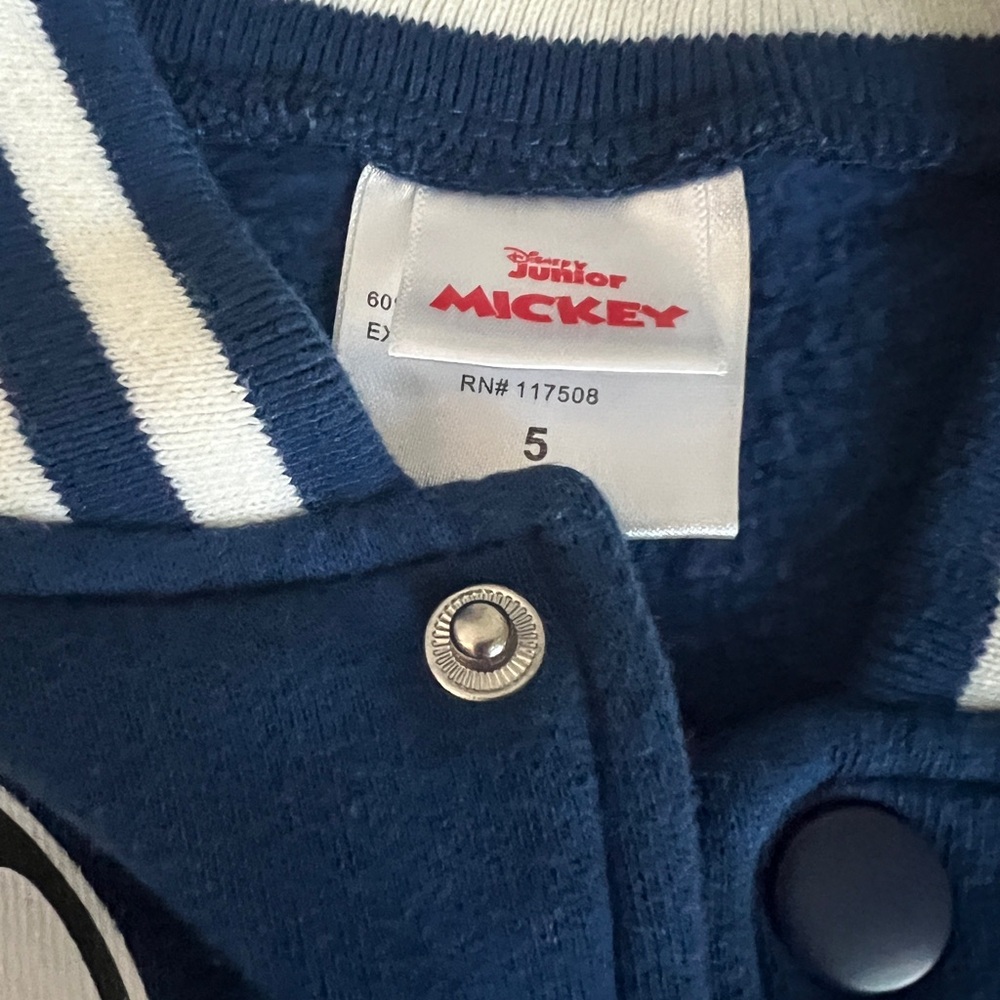 Jem DISNEY EUC Kids Blue and Green Mickey Mouse Jacket size 5 - Picture 4 of 6